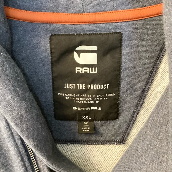 G-Star Raw Riban Aero Zip-Up Shawl Collar Sweatshirt - Blue - XXL - Picture 7 of 8